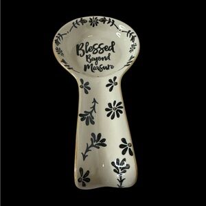 Floral Spoon Rest - Blessed Beyond Measure. Pre-owned like new. (2-O)